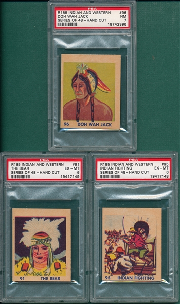 1935 R185 Indian & Western Lot of (11) W/ #75 Red Bear PSA 7