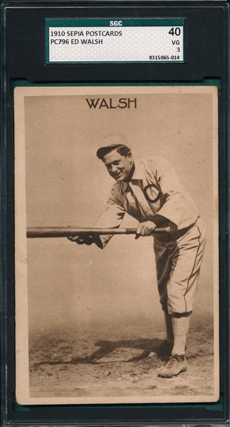 1910 PC796 Ed Walsh Sepia Postcards SGC 40