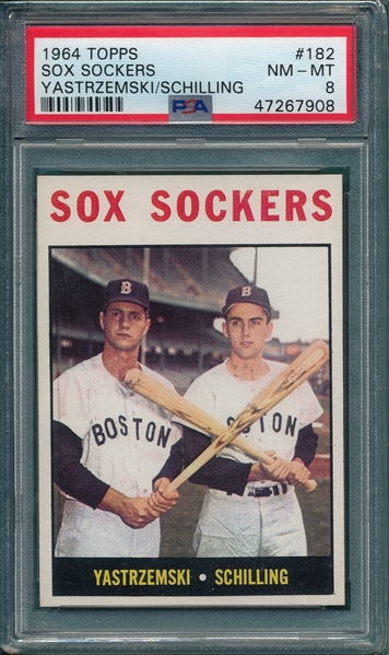 1964 Topps #182 Sox Sockers W/ Yastrzemski PSA 8
