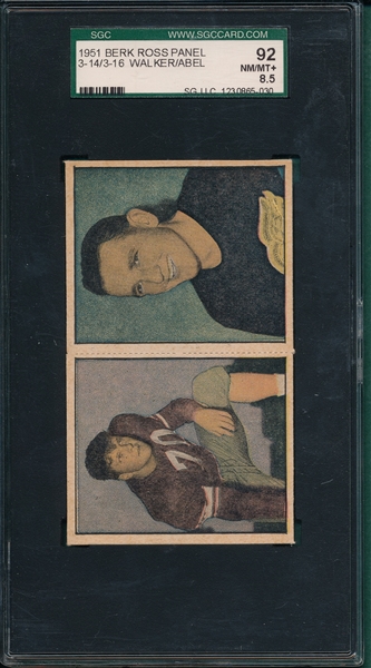 1951 Berk Ross Panel #3-14/3-16 Walker/Rabel SGC 92