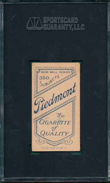1909-1911 T206 Tinker, Portrait, Piedmont Cigarettes SGC 55