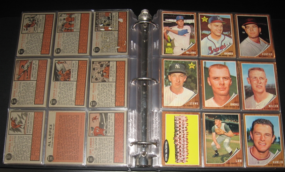 1962 Topps Baseball Complete Set (598 Cards) Plus Variations