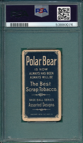 1909-1911 T206 Leach, Bending Over, Polar Bear, PSA 1.5