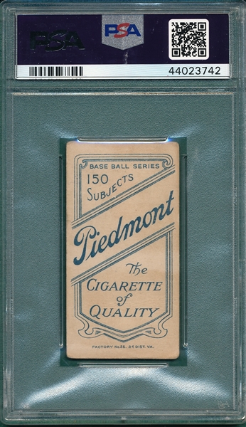 1909-1911 T206 Marquard, Hands At Thighs, Piedmont Cigarettes PSA 2