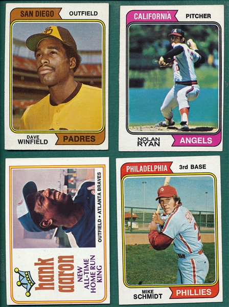 1974 Topps Baseball Complete Set (660) W/ Winfield, Rookie