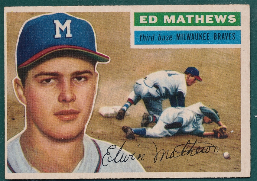 1956 Topps #107 Ed Mathews *Gray*