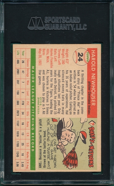 1955 Topps #24 Hal Newhouser SGC 80