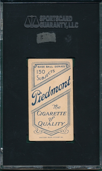 1909-1911 T206 Ames, Portrait, Piedmont Cigarettes SGC 20 *Presents Better*