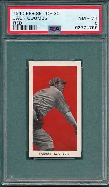 1910 E98 Jack Coombs PSA 8 *Red*