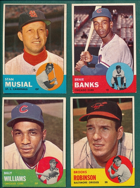 1963 Topps Lot of (4) HOFers W/ #250 Musial
