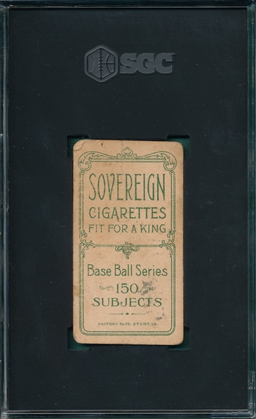 1909-1911 T206 Chance, Red Portrait, Sovereign Cigarettes SGC 1.5 *Orange Background*