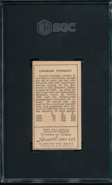 1911 T205 Schmidt Honest Long Cut SGC 4.5