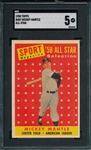 1958 Topps #487 Mickey Mantle, AS, SGC 5