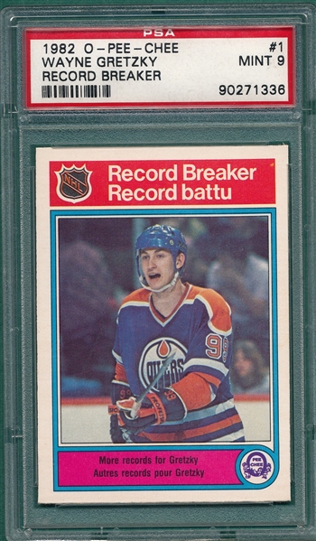 1982 O-Pee-Chee Hockey #1 Wayne Gretzky, RB, PSA 9 *MINT*