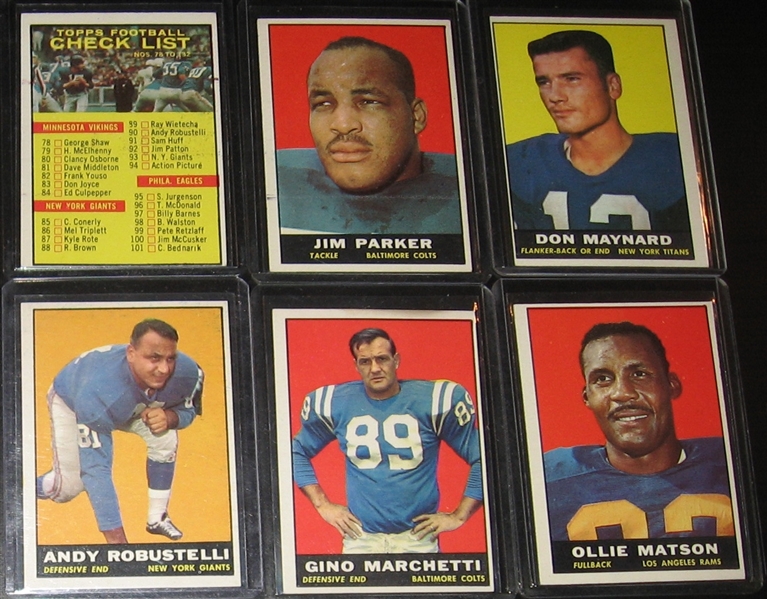 1961 Topps Football Lot of (42) W/ PSA 7, Mitchell & Taylor