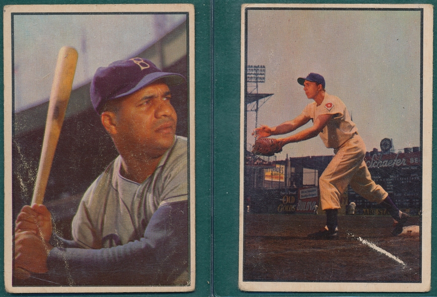 1953 Bowman Color #46 Campanella & #92 Gil Hodges, Lot of (2)