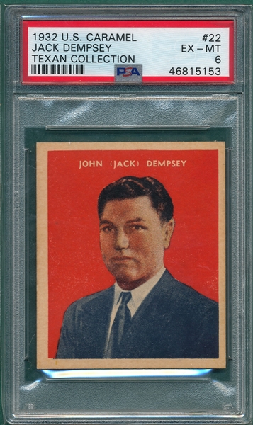 1932 U. S. Caramel #22 Jack Dempsey PSA 6