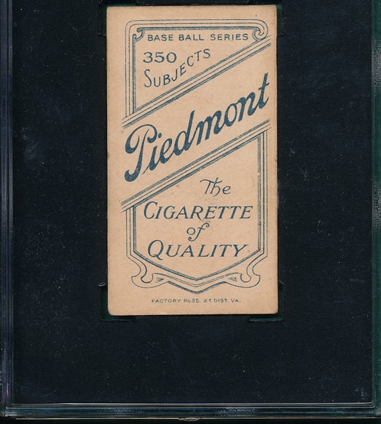 1909-1911 T206 Huggins, Hands At Mouth, Piedmont Cigarettes SGC 60