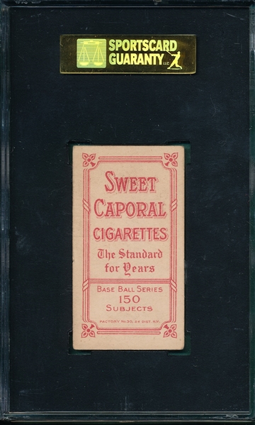 1909-1911 T206 Crandall, No Cap, Portrait, Sweet Caporal Cigarettes SGC 60
