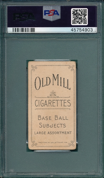 1909-1911 T206 Leifield, Batting, Old Mill Cigarettes, PSA 1