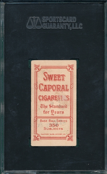 1909-1911 T206 Leifield, Batting, Sweet Caporal Cigarettes, SGC 30 *Factory 25*