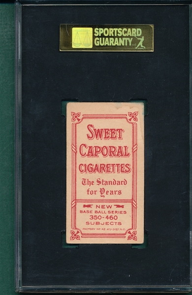 1909-1911 T206 Crandall, Portrait With Cap, Sweet Caporal Cigarettes, SGC 40 *Factory 42* 