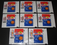 1986 Fleer Basketball Wrappers Lot of (8)