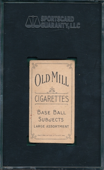 1909-1911 T206 Dougherty, Arm In Air, Old Mill Cigarettes SGC 40