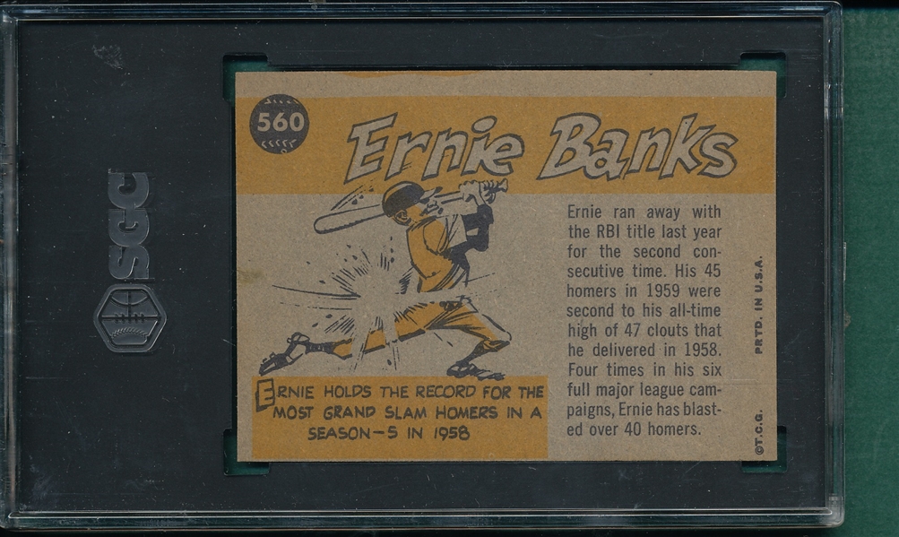1960 Topps #560 Ernie Banks, AS, SGC 4 *Hi #*