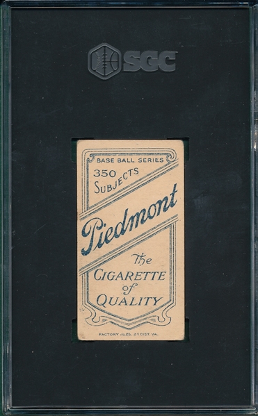 1909-1911 T206 Miller, Molly, Piedmont Cigarettes SGC Authentic *Southern League*