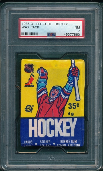 1985 O-Pee-Chee Hockey Unopened Pack PSA 7 *Lemieux, Rookie?*