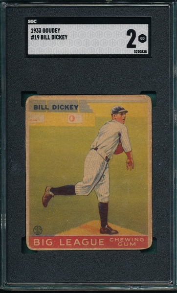 1933 Goudey #19 Bill Dickey SGC 2