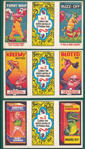 1976 Topps Foldee Ads Complete Set (33)