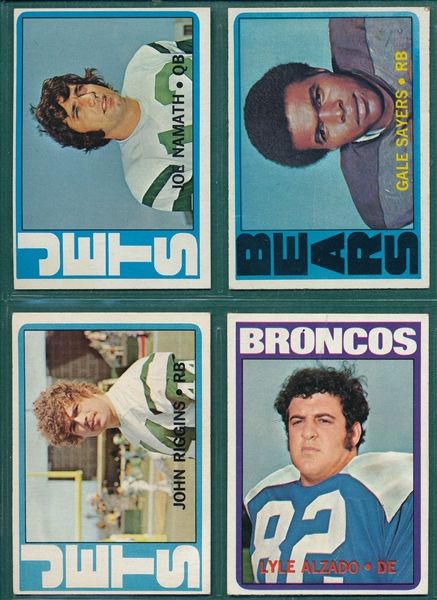 1972 Topps Football Lot of (169) W/ Sayers, Namath & PSA