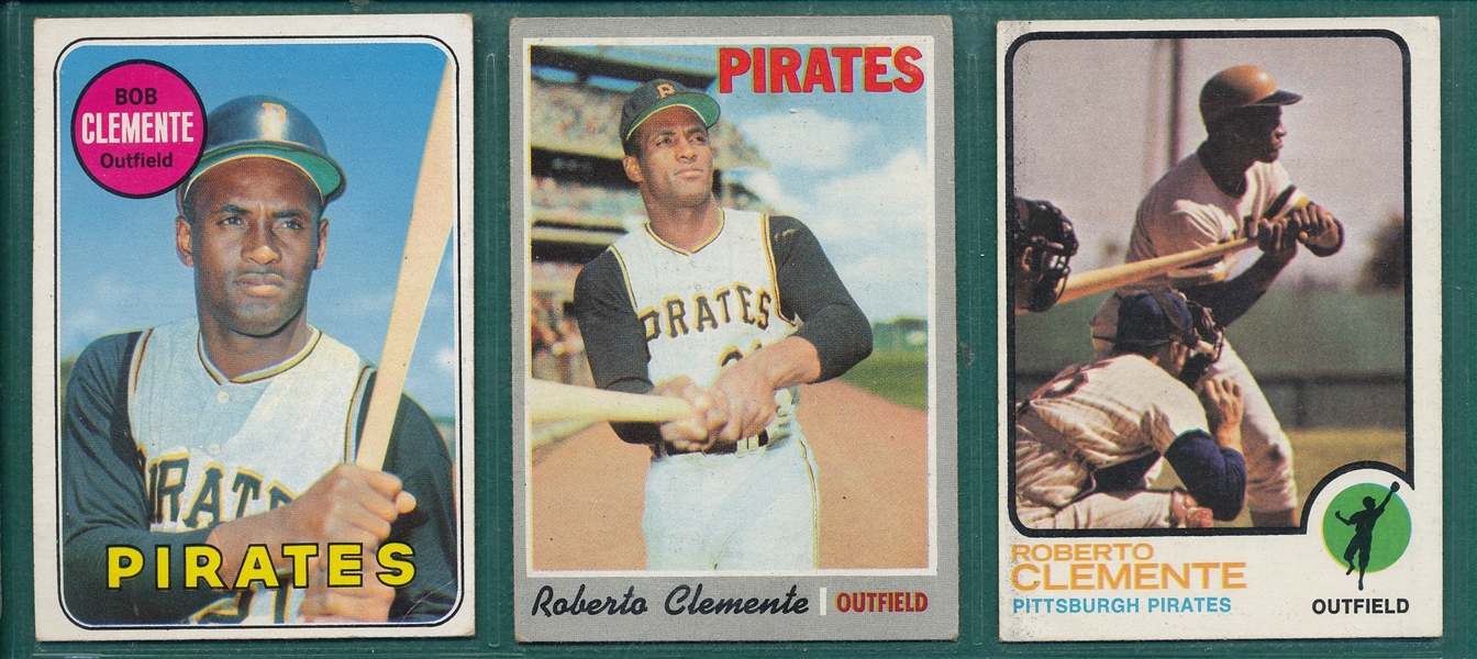 1969-73 Topps Lot of (3) Bob Clemente 