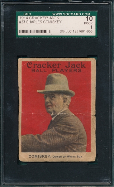 1914 Cracker Jack #23 Charles Comiskey SGC 10