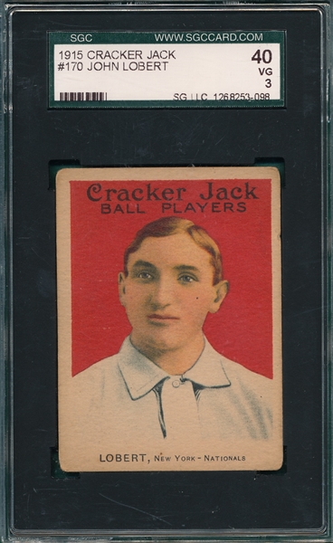 1915 Cracker Jack #170 John Lobert SGC 40