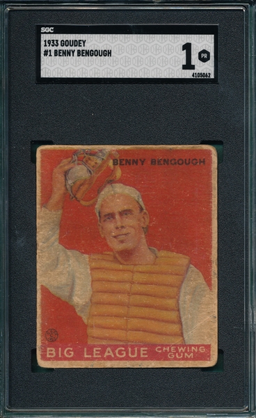 1933 Goudey 1 Benny Bengough, SGC 1