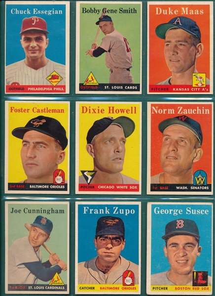 1958 Topps Lot of (29) W/ Spahn, Mathews & Banks, AS's