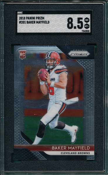 2018 Panini Prizm Silver #201 Baker Mayfield SGC 8.5 *NR/MINT+* *Rookie*