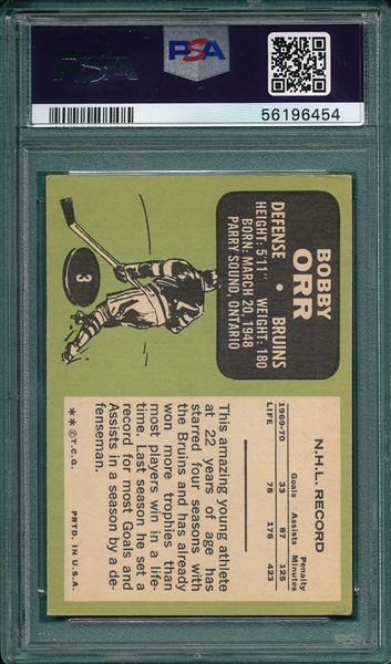 1970 Topps Hockey #3 Bobby Orr PSA 4