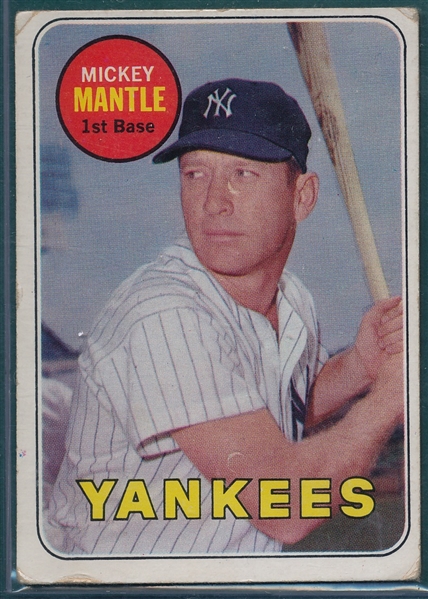 1969 Topps #500 Mickey Mantle *Yellow Letters*