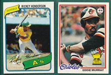 1978 Topps #36 Murray & 1980 #482 Rickey Henderson, Lot of (2) Rookies