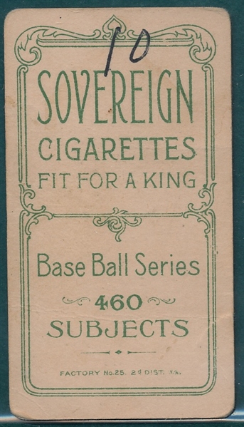 1909-1911 T206 Abbaticchio Sovereign Cigarettes *460 Series*