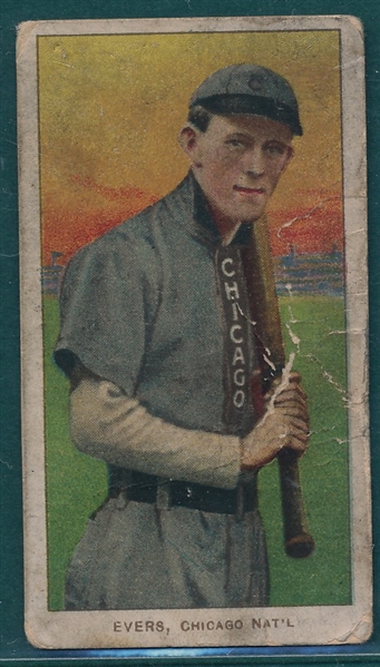 1909-1911 T206 Evers, Chicago on Jersey, Sweet Caporal Cigarettes *Factory 25*