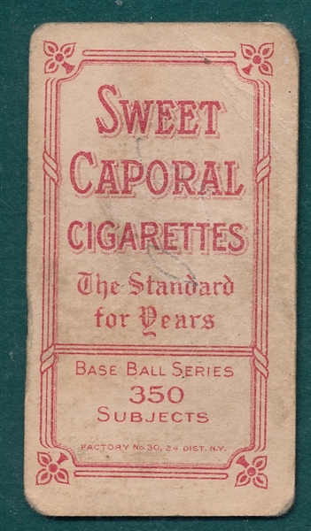 1909-1911 T206 Jennings, Two Hands, Sweet Caporal Cigarettes
