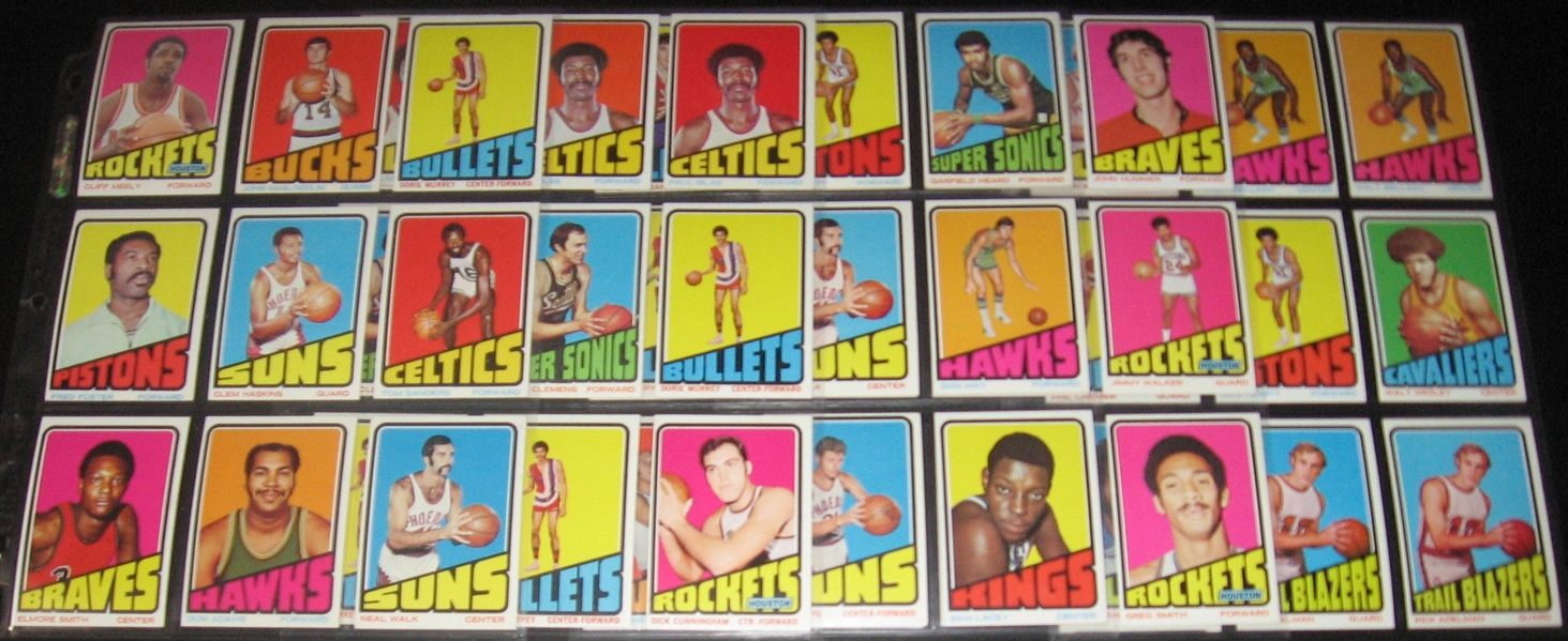 1972 Topps Basketball Lot of (194) W/ Gilmore, Rookie & West