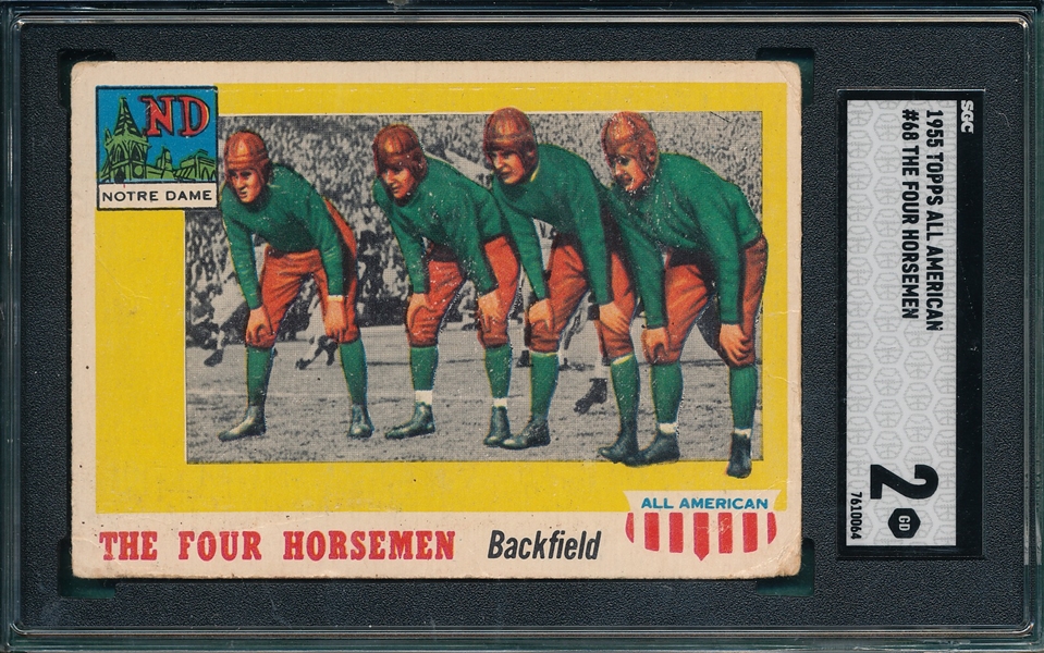 1955 Topps All American Football #68 The Four Horsemen SGC 2