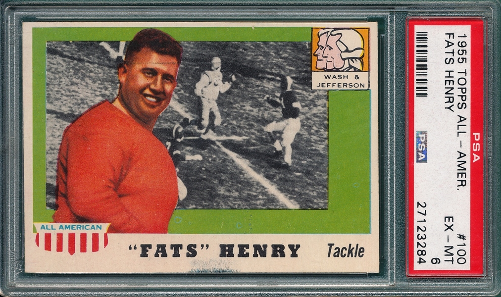 1955 Topps All American Football #100 Fats Henry PSA 6