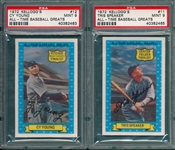 1972 Kelloggs All-Time Greats, #11 Speaker & #12 Cy Young, Lot of (2) PSA 9